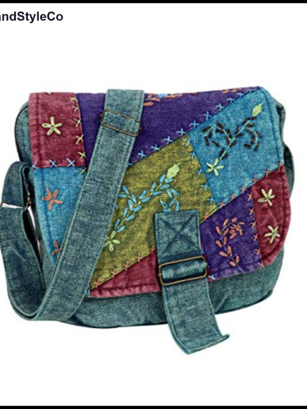 Handmade Cotton Messenger Bag Boho Crossbody Shoulder Bag
